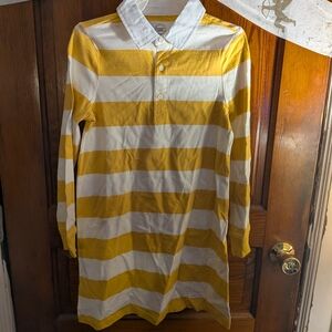 Yellow and White Striped Kids Polo Shirt